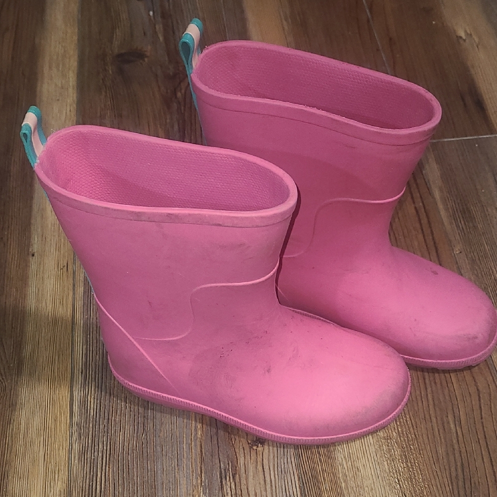 Vibrant Pink Kids Rain Boots